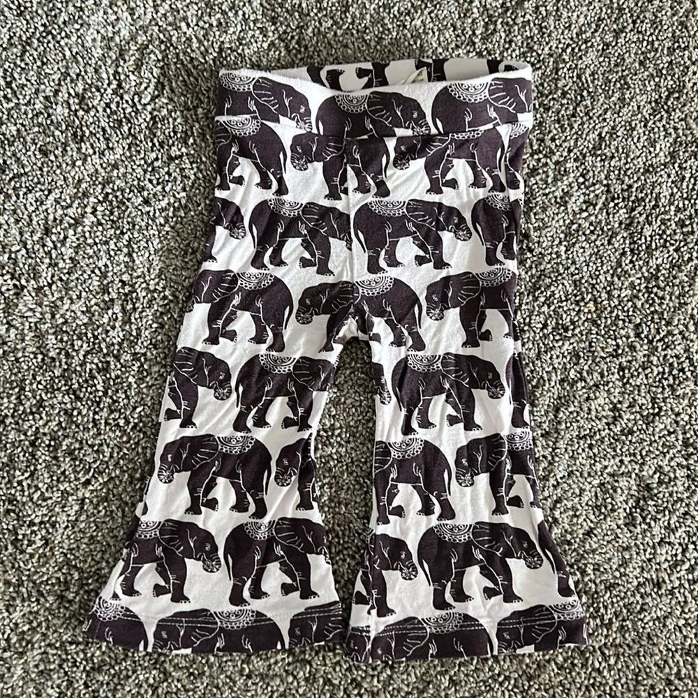 Kate Quinn purple elephant FLARE pants